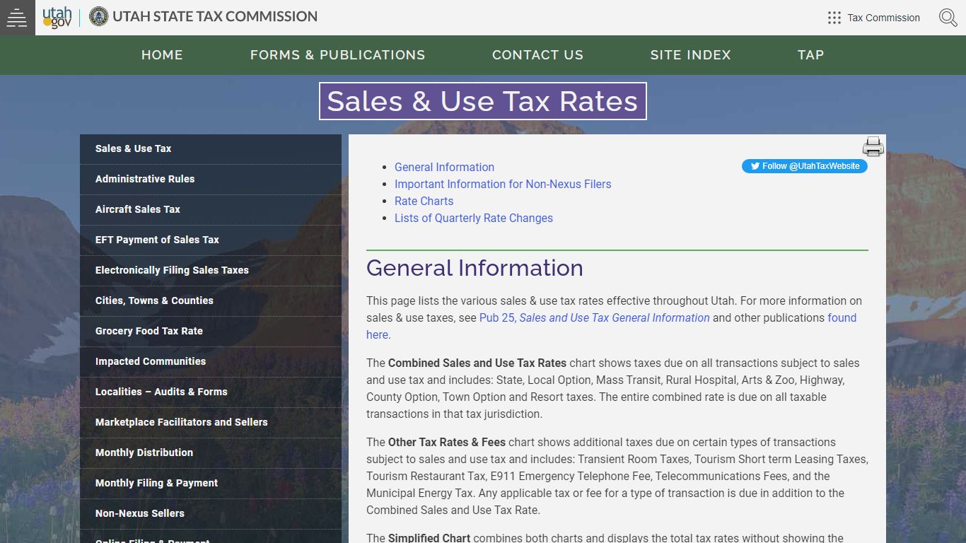 Sales & Use Tax Rates - Utah State Tax Commission